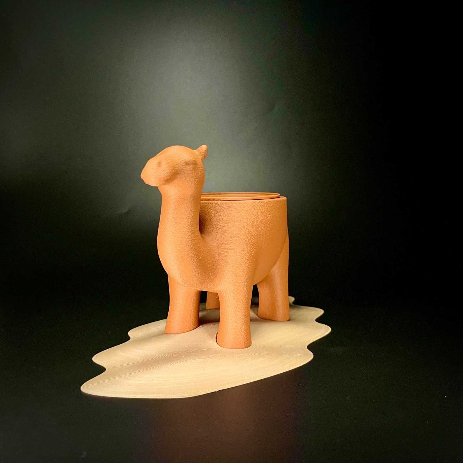 The camel planter, actually 3D printed